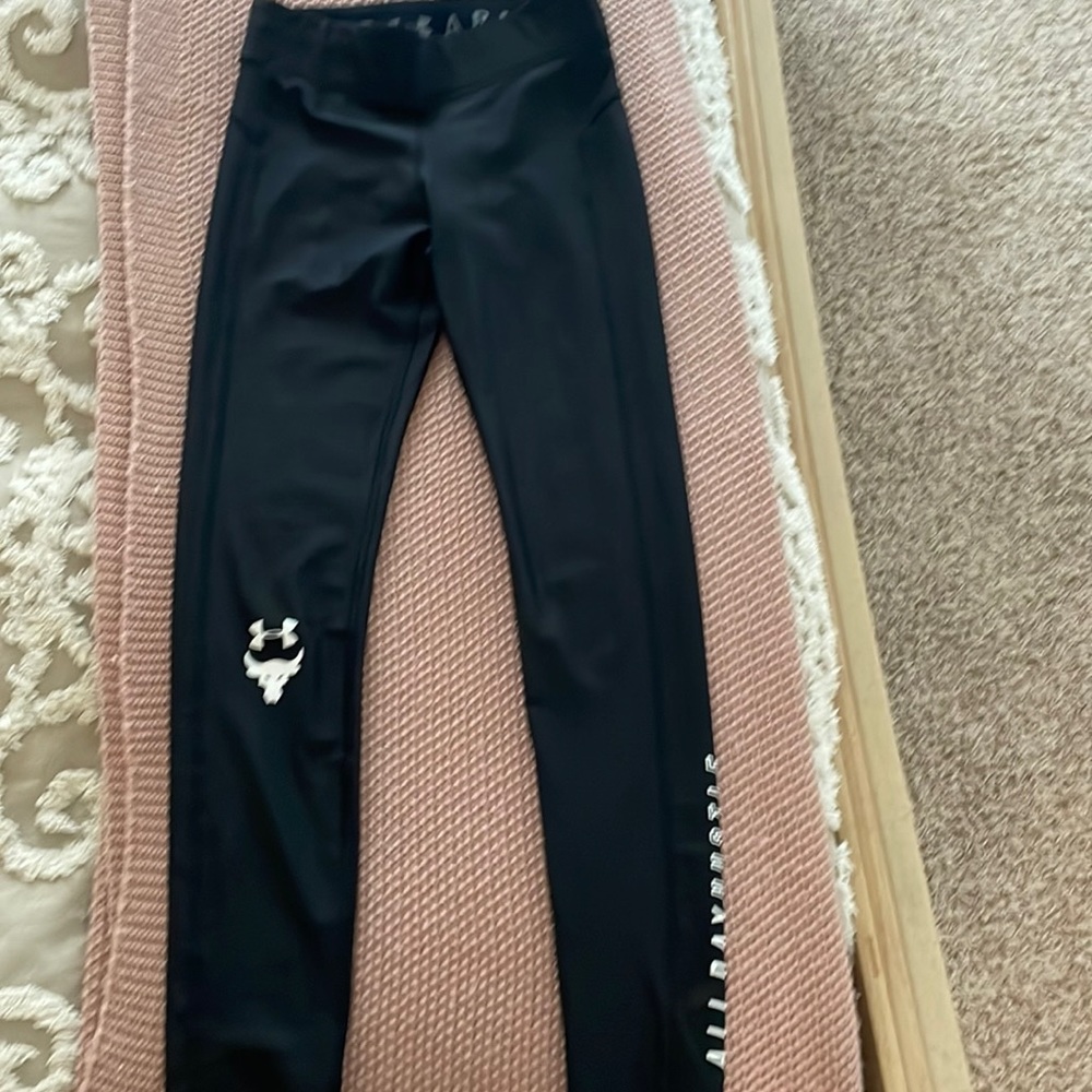 Under Armour Black full length leggings Project Rock Sz Small